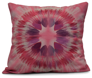 Shibori Burst, Geometric Print Pillow, Pink, 26"x26"