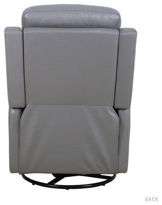 Upholstered Swivel Recliner With Tufted Back, Gray