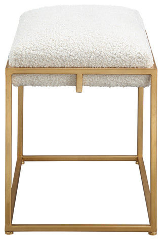 Uttermost 23663 Paradox 24"W Gold Contemporary Seat Bench - Gold Leaf / White