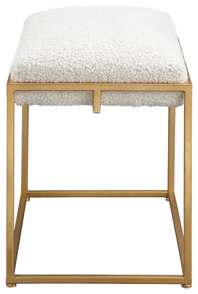 Uttermost 23663 Paradox 24"W Gold Contemporary Seat Bench - Gold Leaf / White