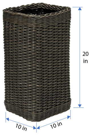 Wicker Umbrella Stand With Water Catch