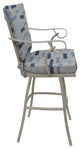 Outdoor Patio Swivel Bar Stool Jamey with Arms, B-W Blue Beige - Beige, 26"