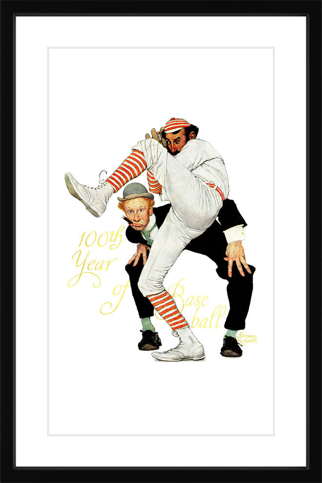 "100th Anniversary of Baseball" Framed Print by Norman Rockwell