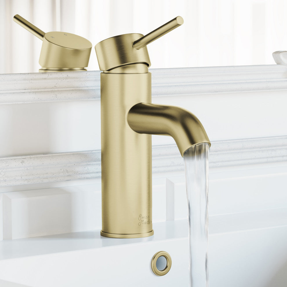 Ivy Single Hole Single Handle Bathroom Faucet, Brushed Gold