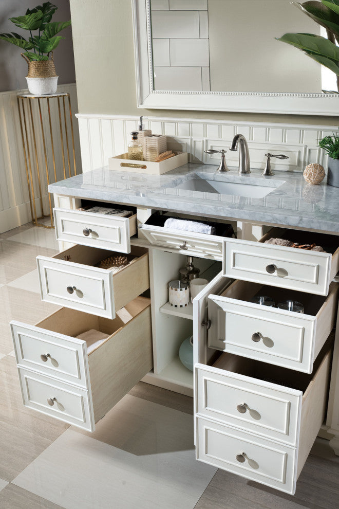 James Martin Vanities 157-V48 Bristol 48" Single Basin Hardwood - Bright White