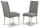 Parson Chair With Linen Whiteleg And Linen Fabric- Gray Color - Set Of 2
