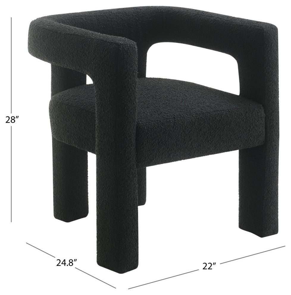 Mandy Boucle Fabric Dining Chair, Black