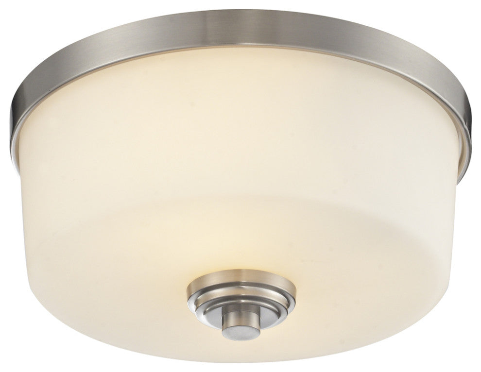 2 Light Flush Mount Brushed Nickel
