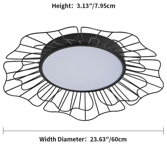 24-Inch Modern 1-Light Dimmable LED Flush Mount Ceiling Lamp