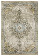 Vander Traditional Jewel Drop Gray/Blue Power-Loomed Area Rug, 7'10"x10'