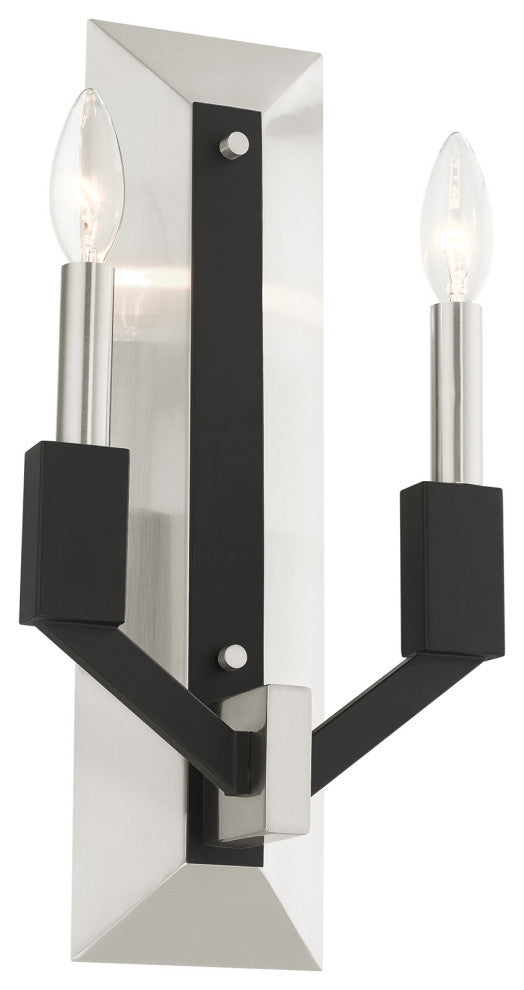 Brushed Nickel Transitional, Structural Double Sconce
