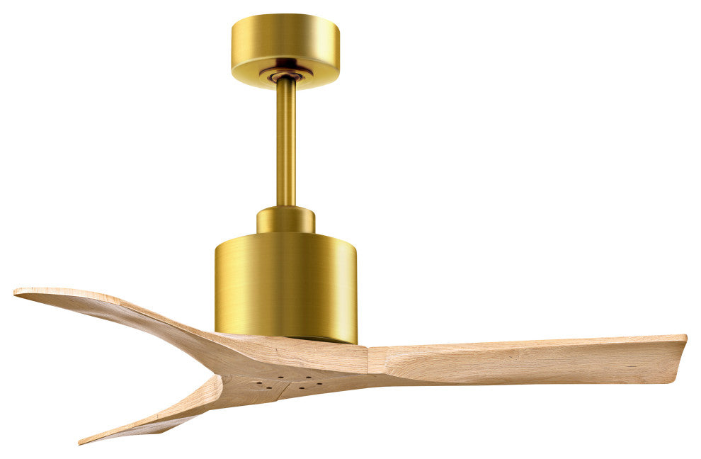 Nan Ceiling Fan, Brushed Brass, 42", Light Maple