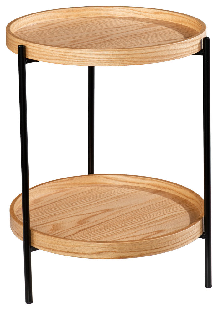 Vestal Round End Table, Natural