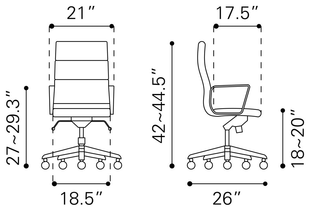 Engineer High Back Office Chair White