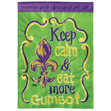 Flag  Double Applique  Keep Calm And  Eat Gumbo Polyester Garden