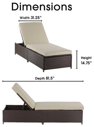 Serta Laguna Wicker Patio Storage Chaise Lounge in Brown