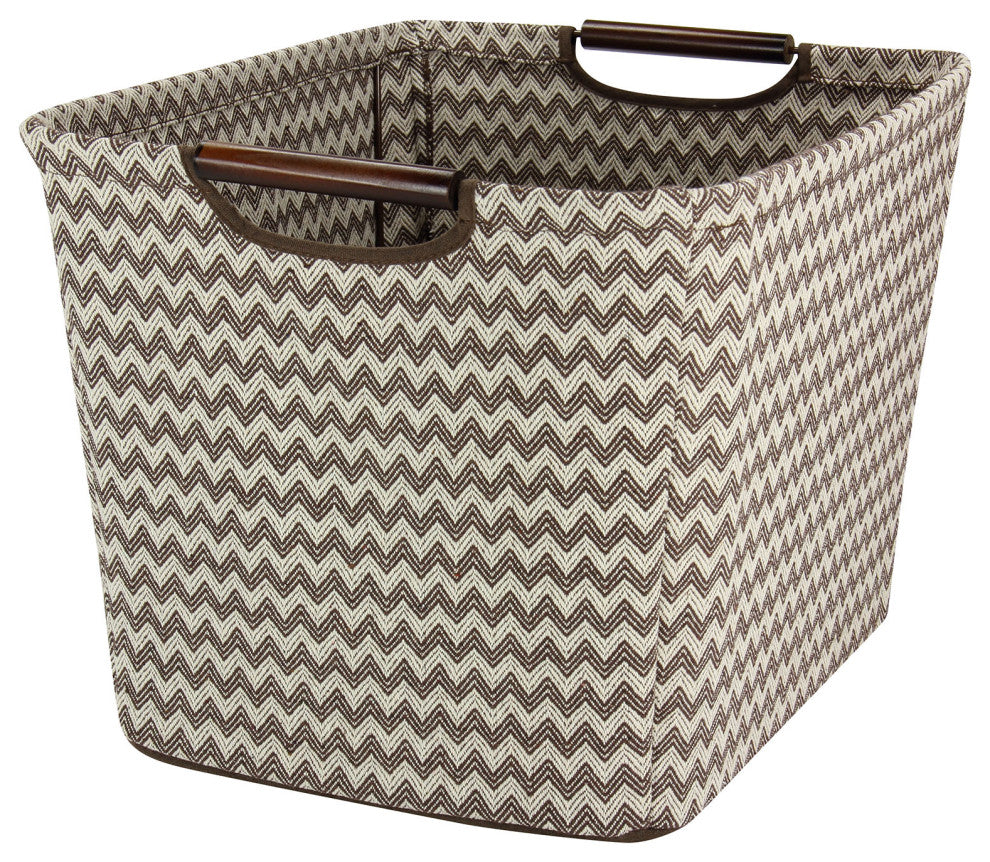 Medium Tapered Storage Bin With Wood Handles