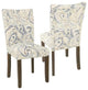 HomePop 38" Velvet Paisley Parsons Dining Chairs in Blue/Brown (Set of 2)