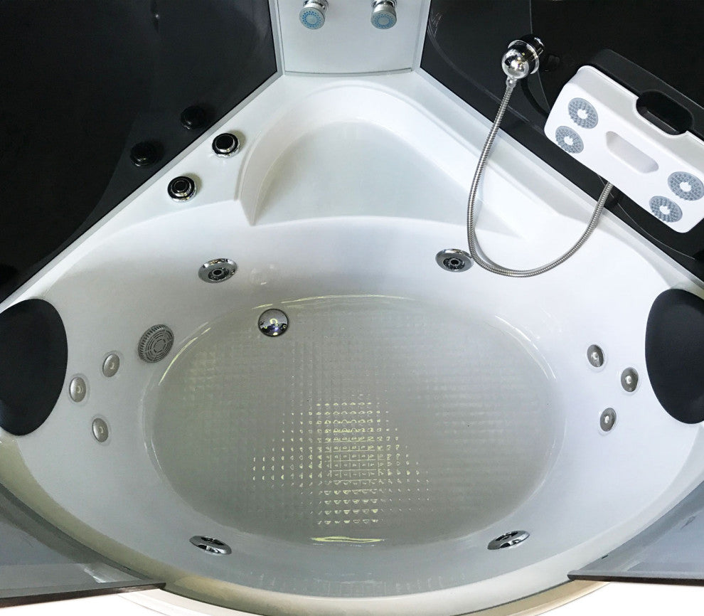 Whirlpool Corner Bathtub Shower 49" x 49" with Heater - Milan