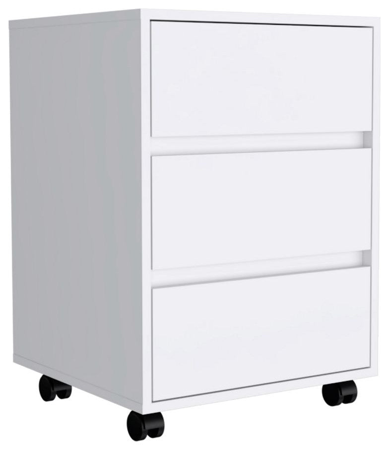 Three Drawers Filing Cabinet Bang, Office, White