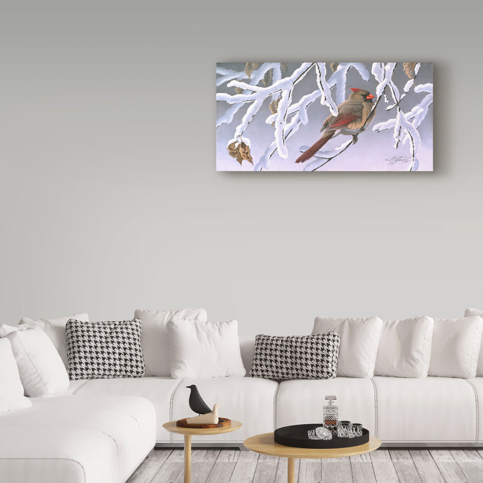 Wilhelm Goebel ''Winter Lady Cardinal'' Canvas Art, 19"x10"