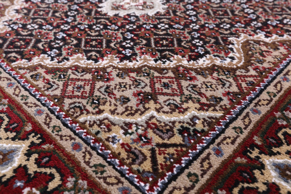 3' 0" X 5' 0" Persian Tabriz Hand-Knotted Wool and Silk Rug Q8924