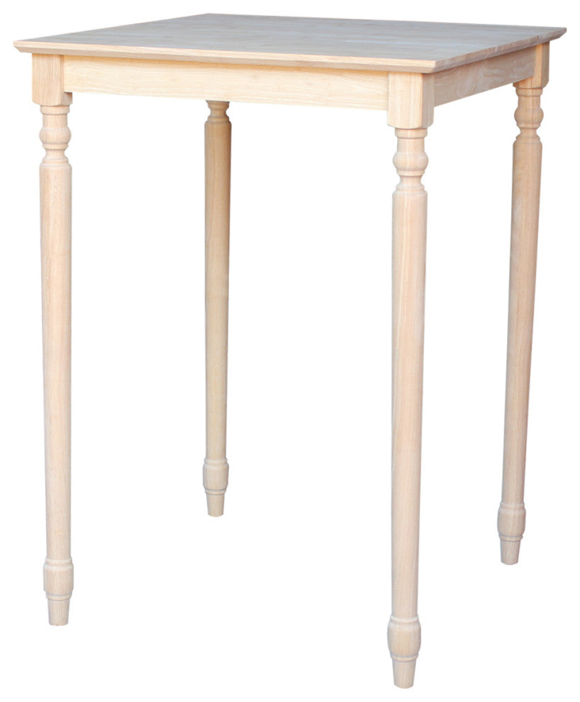 Solid Wood Top Table - Turned Legs