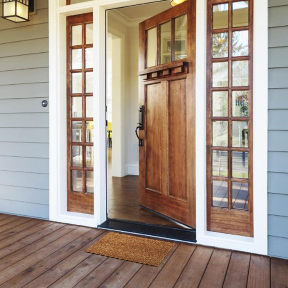 Sheltered Front Door Mat Coir Coco Fibers Rug 24x13, Natural