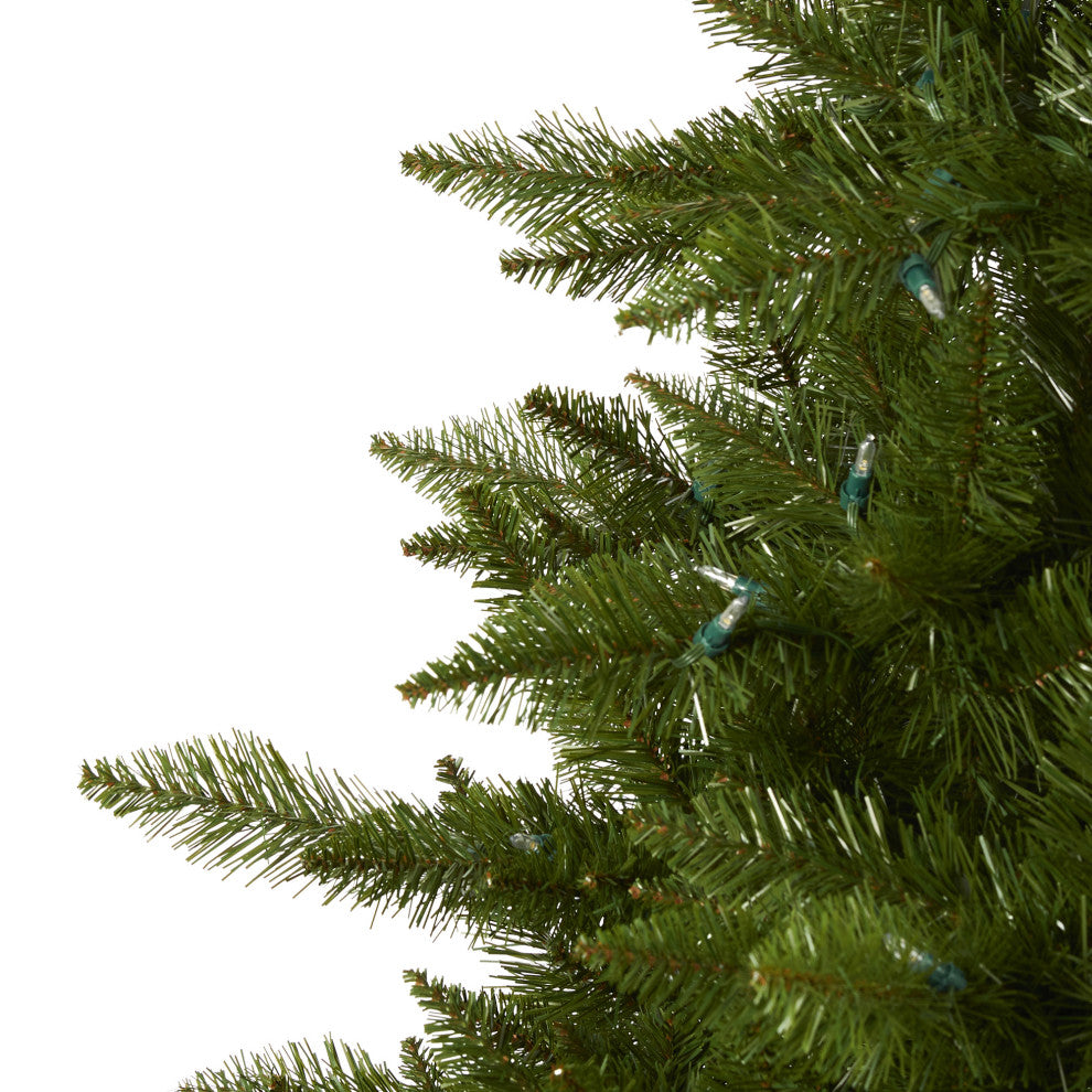 9' Vermont Spruce Faux Xmas Tree W/ Multifunction Lights & Bendable Branches