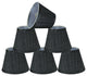 32061-6 Small Hardback Empire Chandelier Clip On Lamp Shade Gray&Black 3"x5"x4"