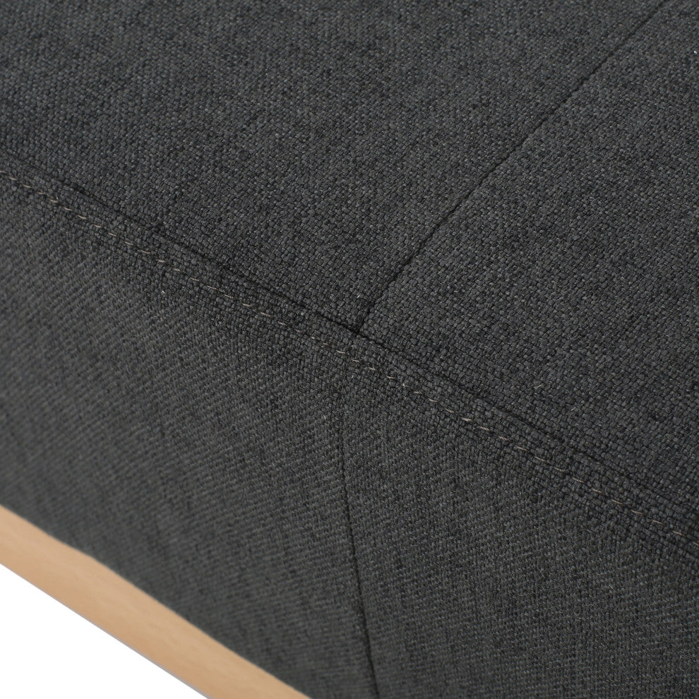 GDF Studio Lou Mid-Century Fabric Ottoman, Oxford Gray