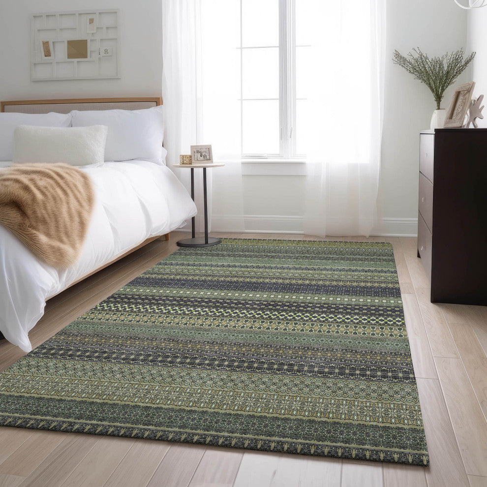Premium Machine Washable Mayfield AMF527 Sage 5' x 7'6" Rug