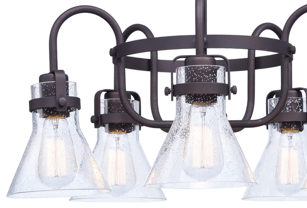 Maxim 26117 Seafarer 5 Light 24" Seedy Glass Chandelier - Polished Chrome