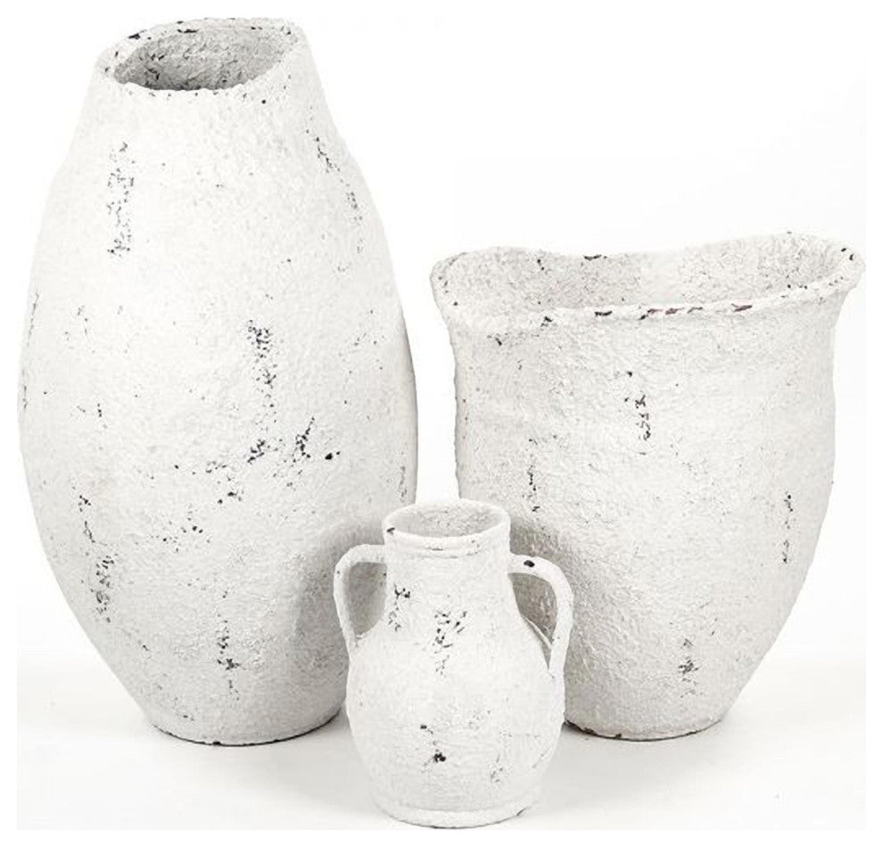 Elegant Alabaster Pottery Vase, 37" Decor