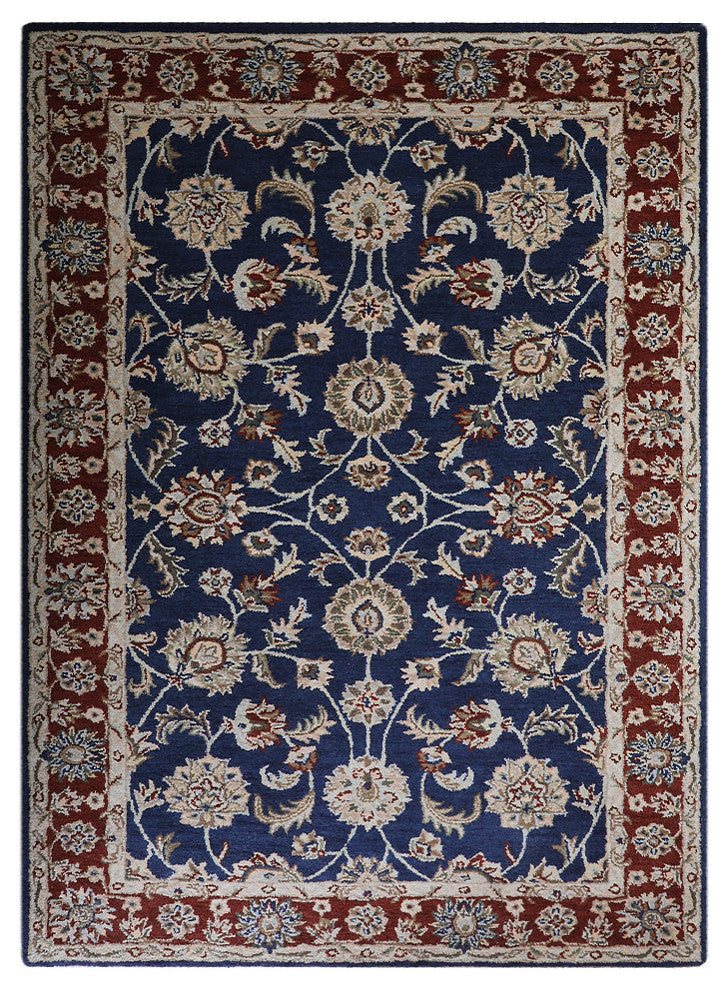 HAND TUFTED WOOL ECO-FRIENDLY AREA RUGS - Rectangle,Blue Red,Oriental