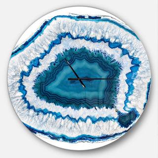 Blue Agate Crystal Large Modern Wall Clock, 36"x36"