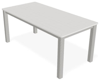 21" x 42" Rectangular Marine Grade Outdoor Coffee Table, Snow