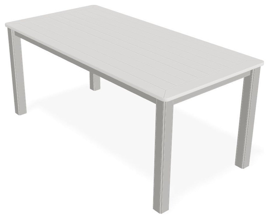 21" x 42" Rectangular Marine Grade Outdoor Coffee Table, Snow