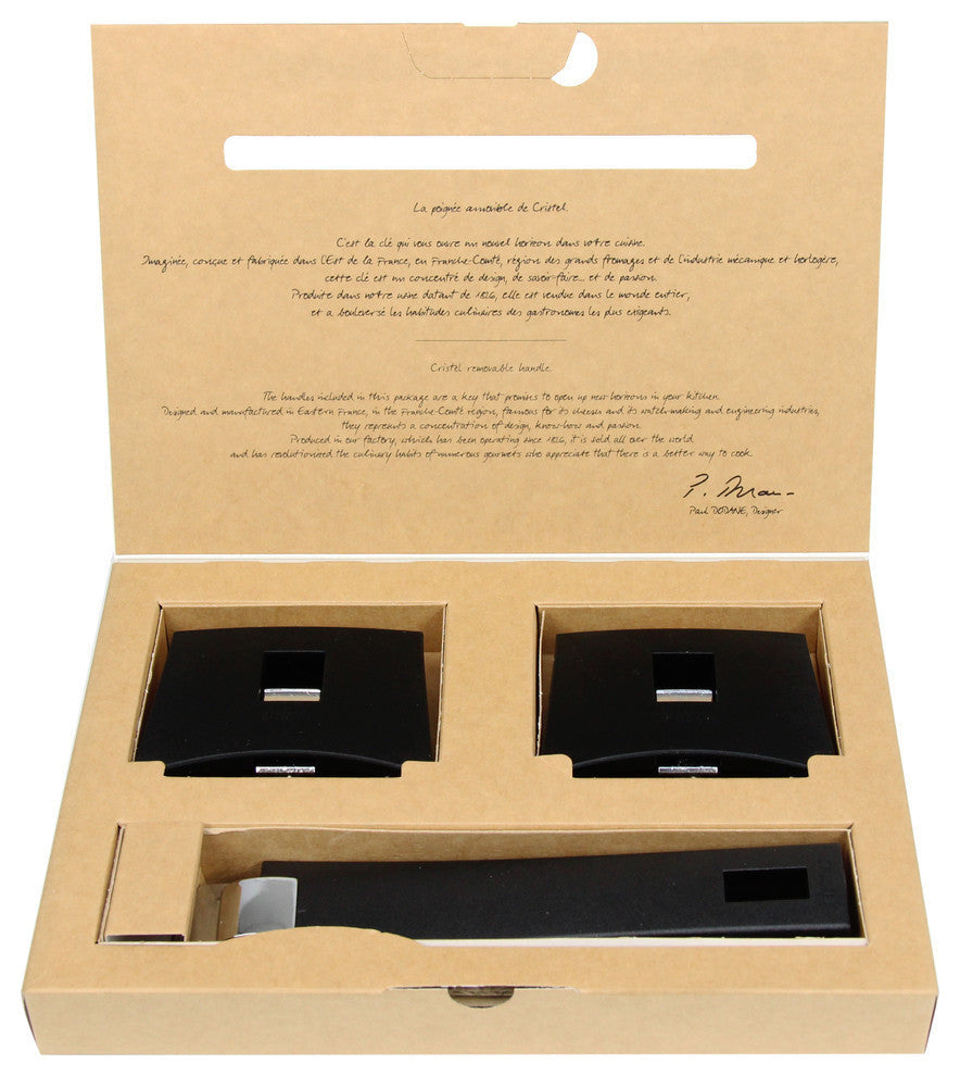 Cristel Mutine Cookware Handles, Black, Set of 3
