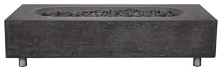 Pyromania Alchemy Concrete Fire Pit Table, 60"x30", Charcoal, Natural Gas