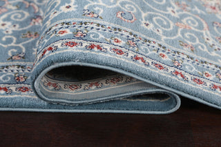 Light Blue Floral Medallion Transitional Turkish Rug Oriental Carpet 3x10