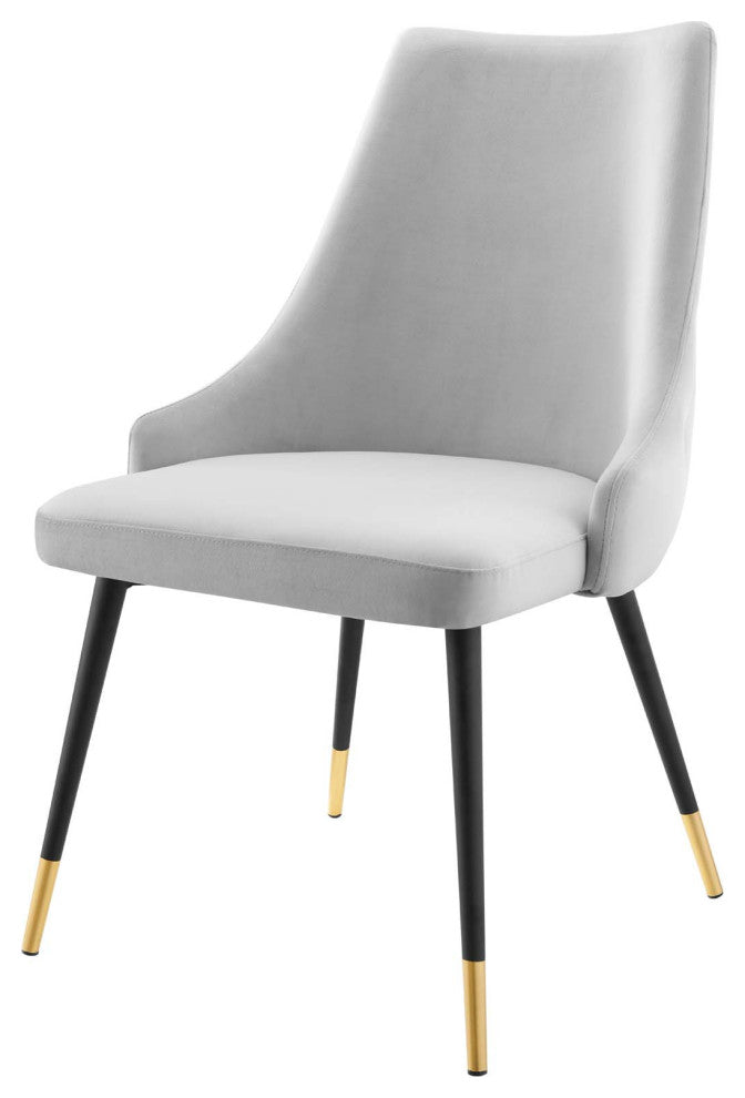 Side Dining Chair, Set of 2, Velvet, Gray, Modern, Cafe Bistro Restaurant