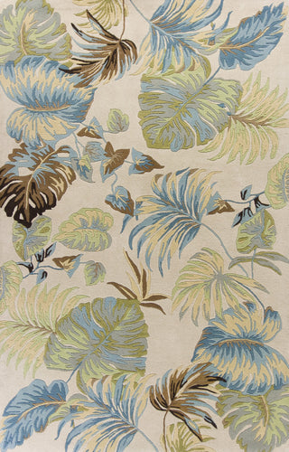 Havana 2630 Ivory and Blue Oasis Rug, 8'x10'6"