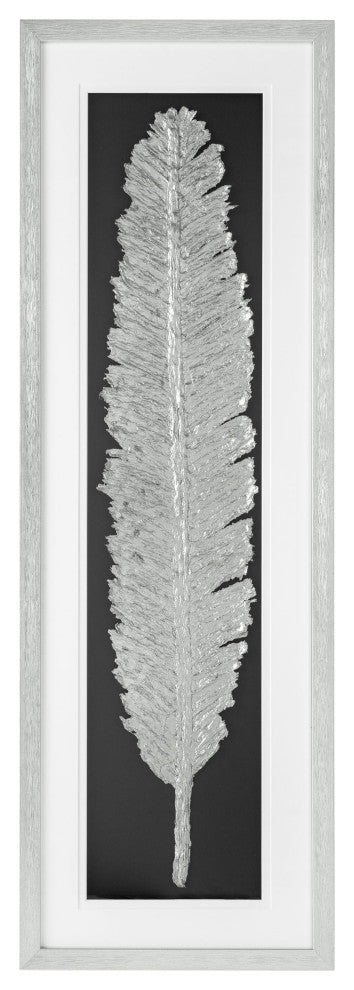 Metallic Feather, Silver Shadow Box
