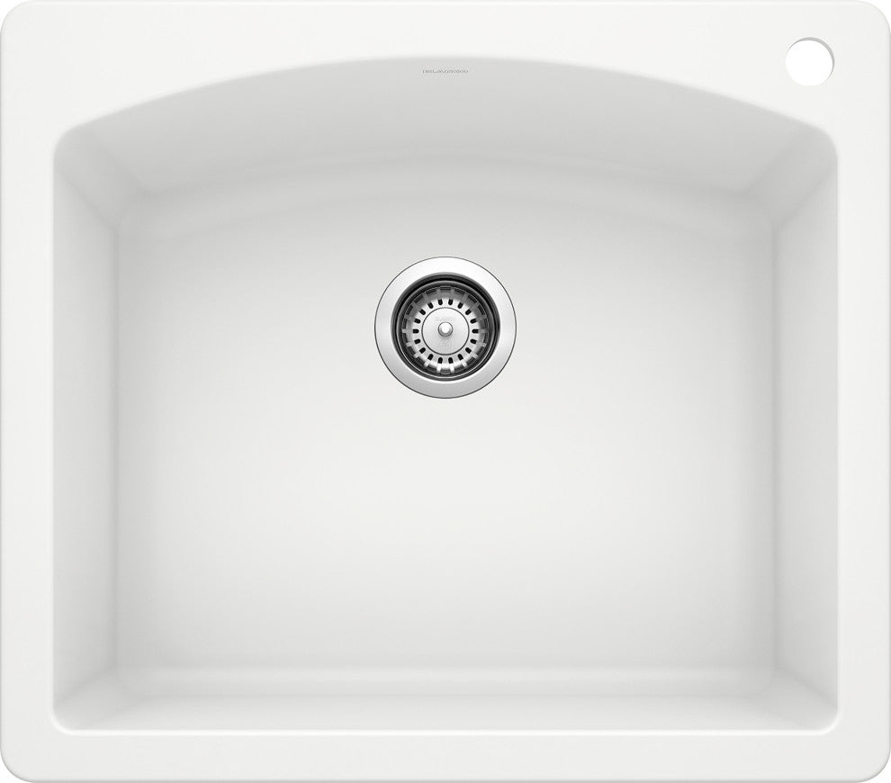 Blanco 440211 22"x25" Granite Single Dual-Mount Kitchen Sink, White