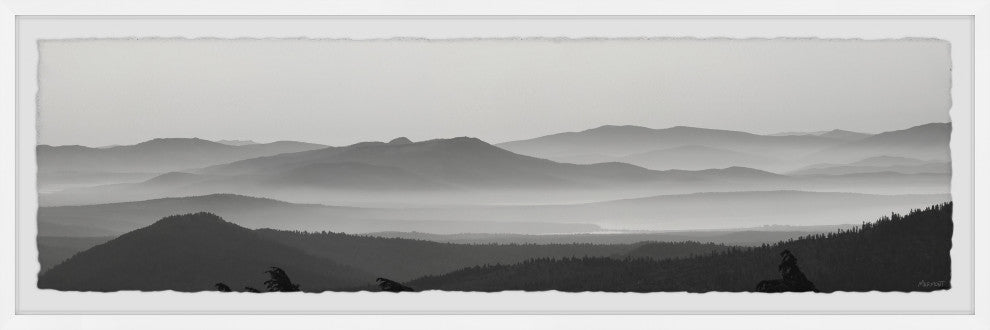 "Distant Hills" Framed Painting Print, 45x15