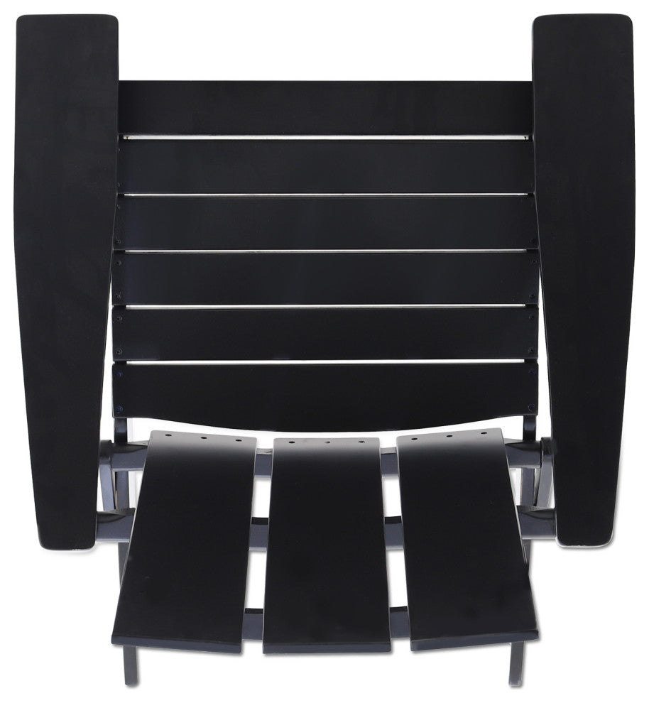 Gurekam Outdoor Foldable Adirondack Chairs, Set of 2, Black