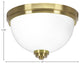 12" 2-Light Flush Mount Light, New Age Brass, White Marble Glass