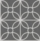 Modern Floral Tile Geometric Wallpaper, Dark Gray, Sample