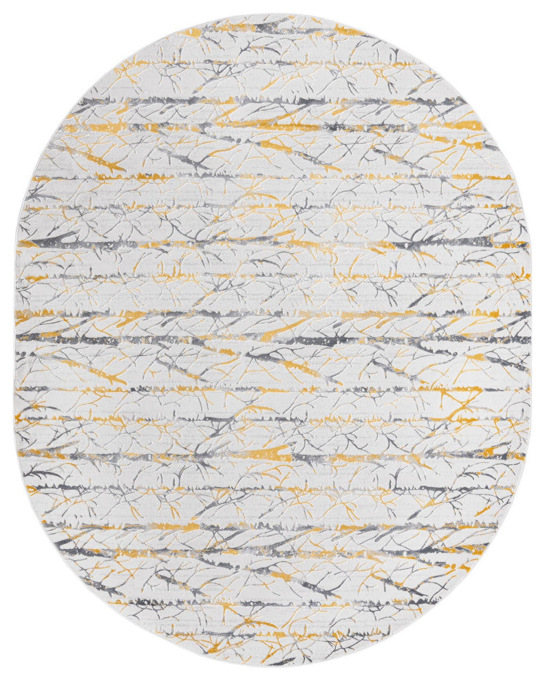 Unique Loom Anne Finsbury Rug, Yellow and Gray, 7'10"x10'